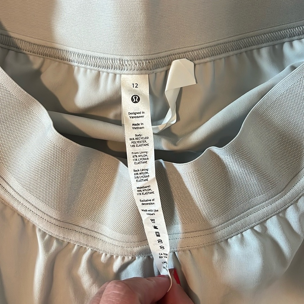 Lululemon Light Gray Athletic Court Rival HR Skirt LONG